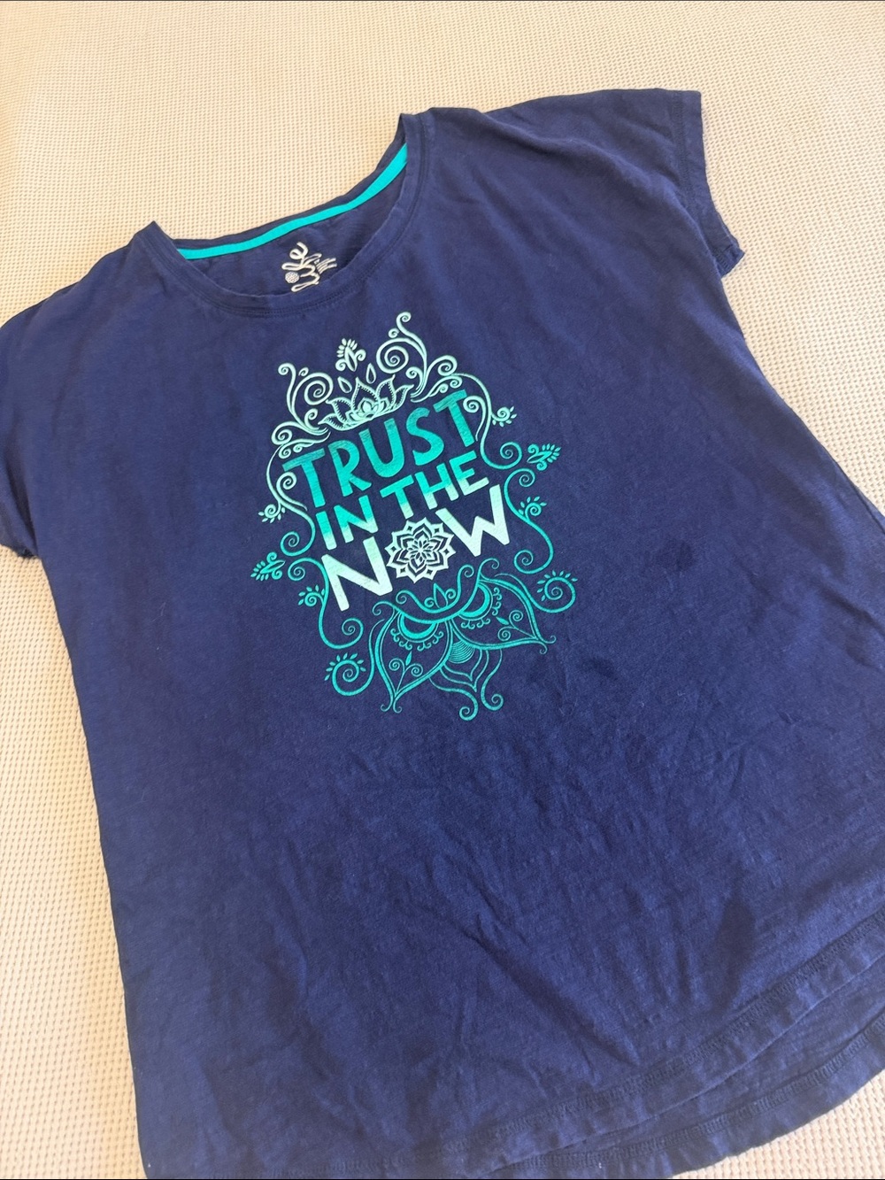 made for life Navy Tee with Teal Inspirational Graphic